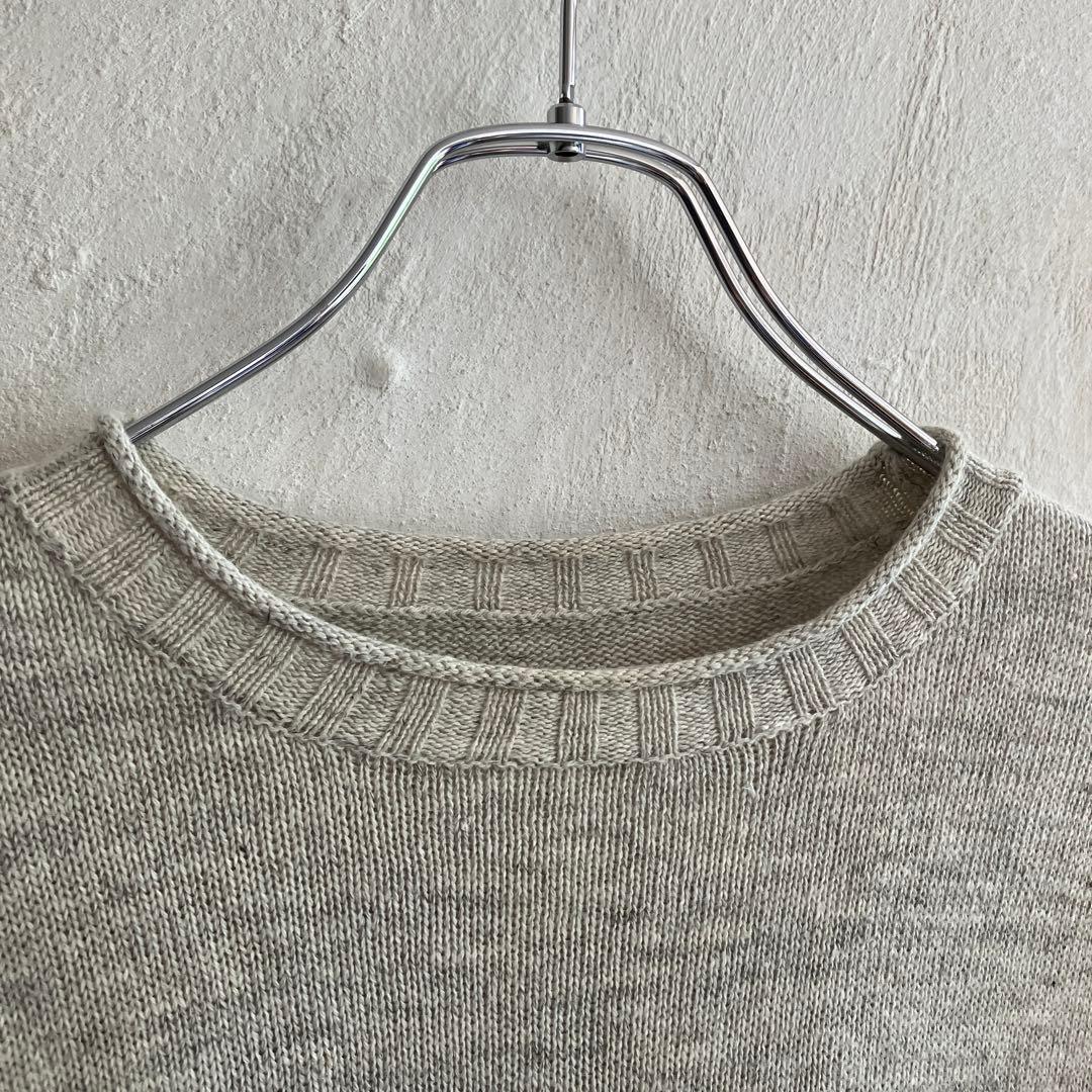 美品 MHL. コットンリネン クルーネックニット マーガレットハウエル