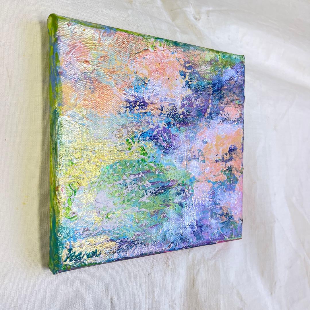 【原画 18×18cm】Vernal Breeze：桜と川の春霞