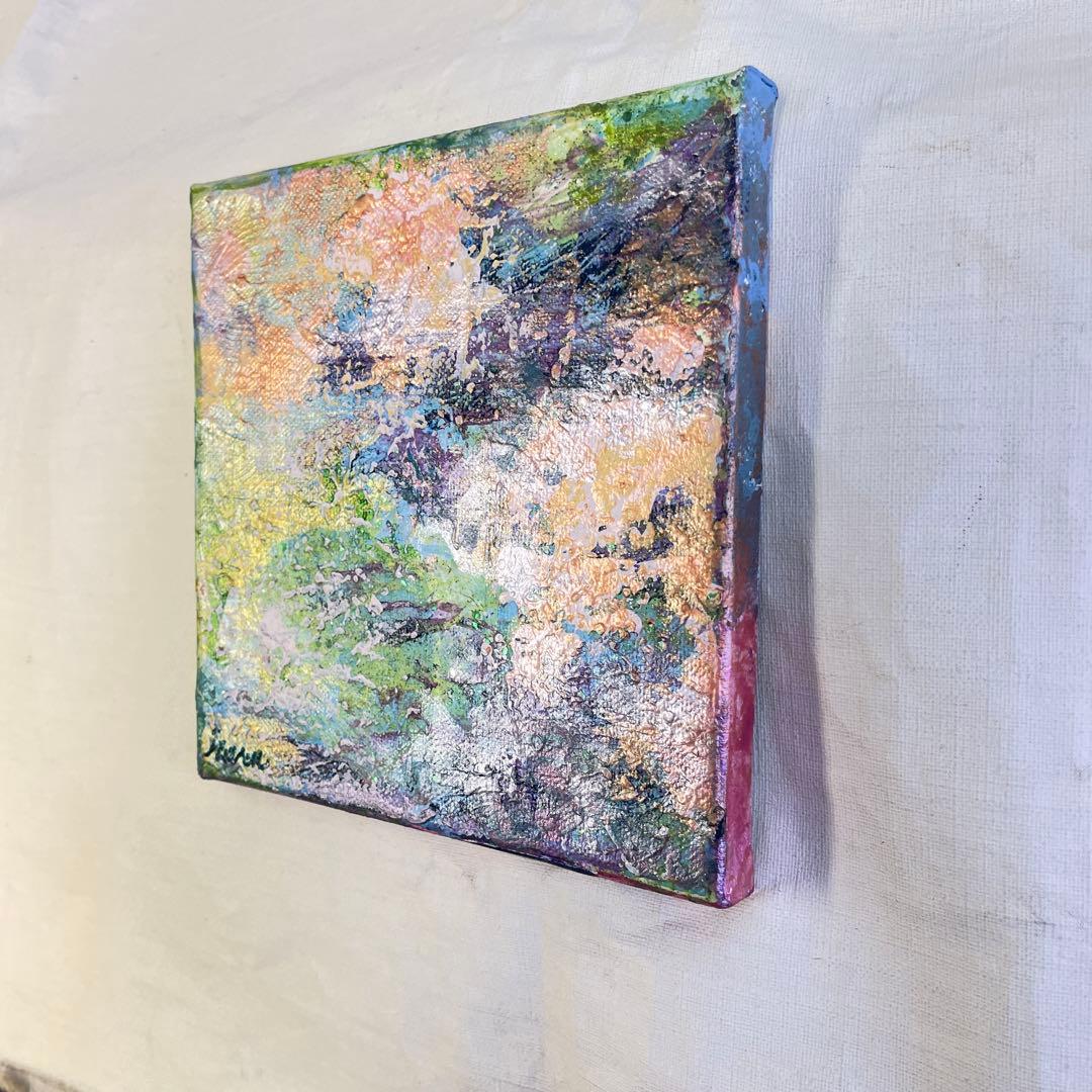 【原画 18×18cm】Vernal Breeze：桜と川の春霞