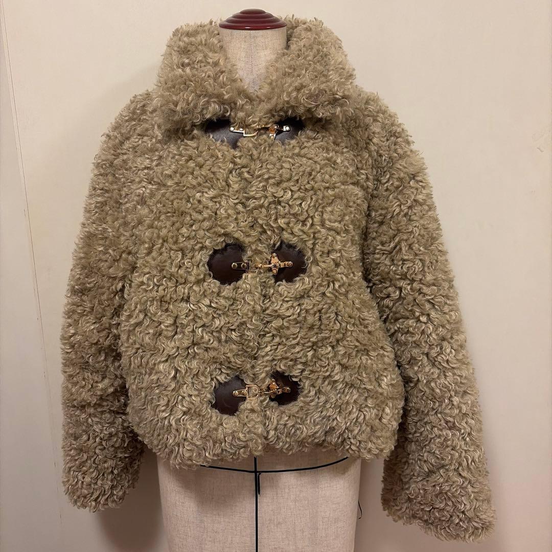ZARA トグルボタン フェイクファー ジャケット フェイクボアトグル