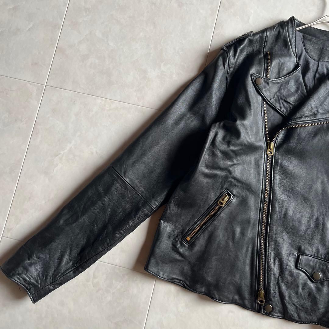 美品✨nitca ニトカ ラムレザーダブルライダースジャケット 黒 サイズ2