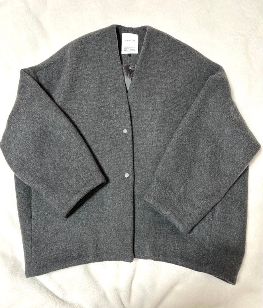 エレンディーク　ウールコート ELENDEEK（エレンディーク） ノーカラーコート コート フォルム