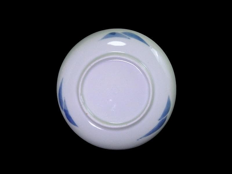 古伊万里 染付 山村に鳥 朝顔の図 3寸皿 豆皿 手塩皿