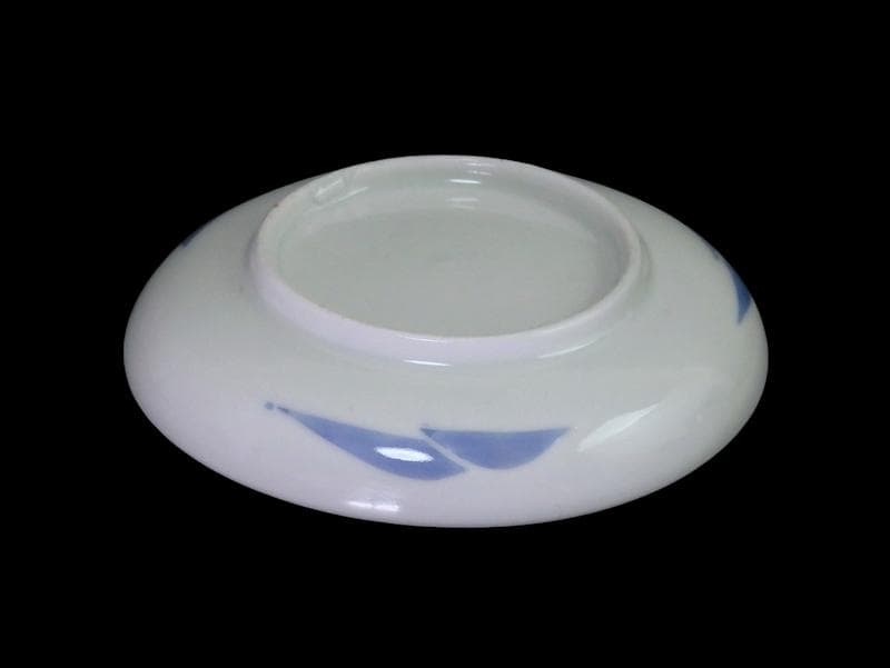 古伊万里 染付 山村に鳥 朝顔の図 3寸皿 豆皿 手塩皿