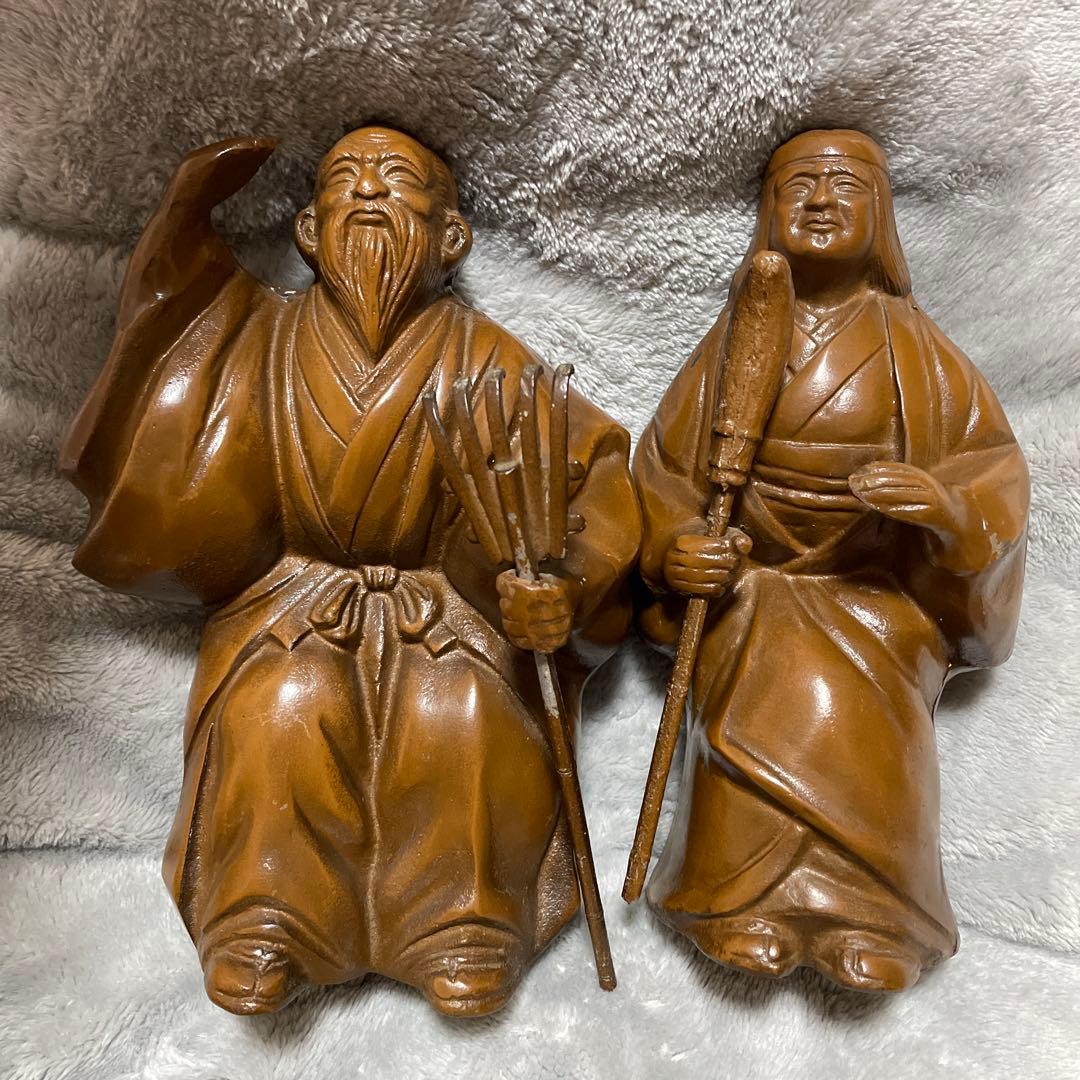 高砂人形 翁と媼 爺婆 置き物 - メルカリ