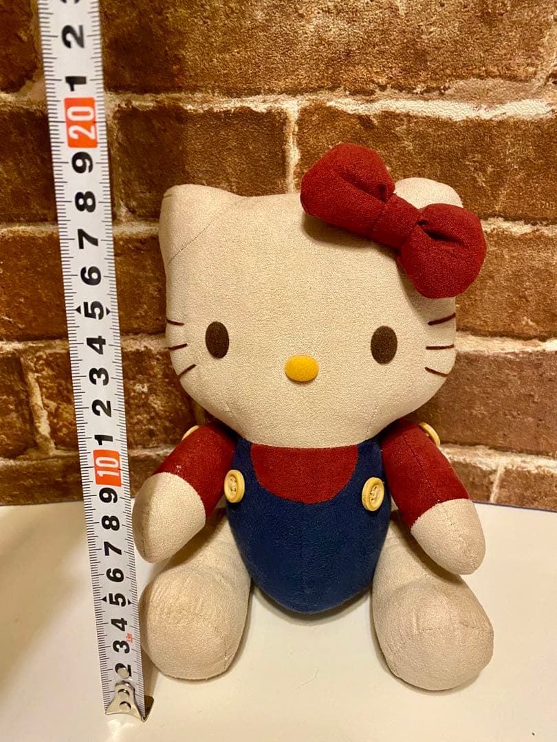 ①激レア❗️ハローキティ スウェード調ぬいぐるみ！平成レトロ！入手困難