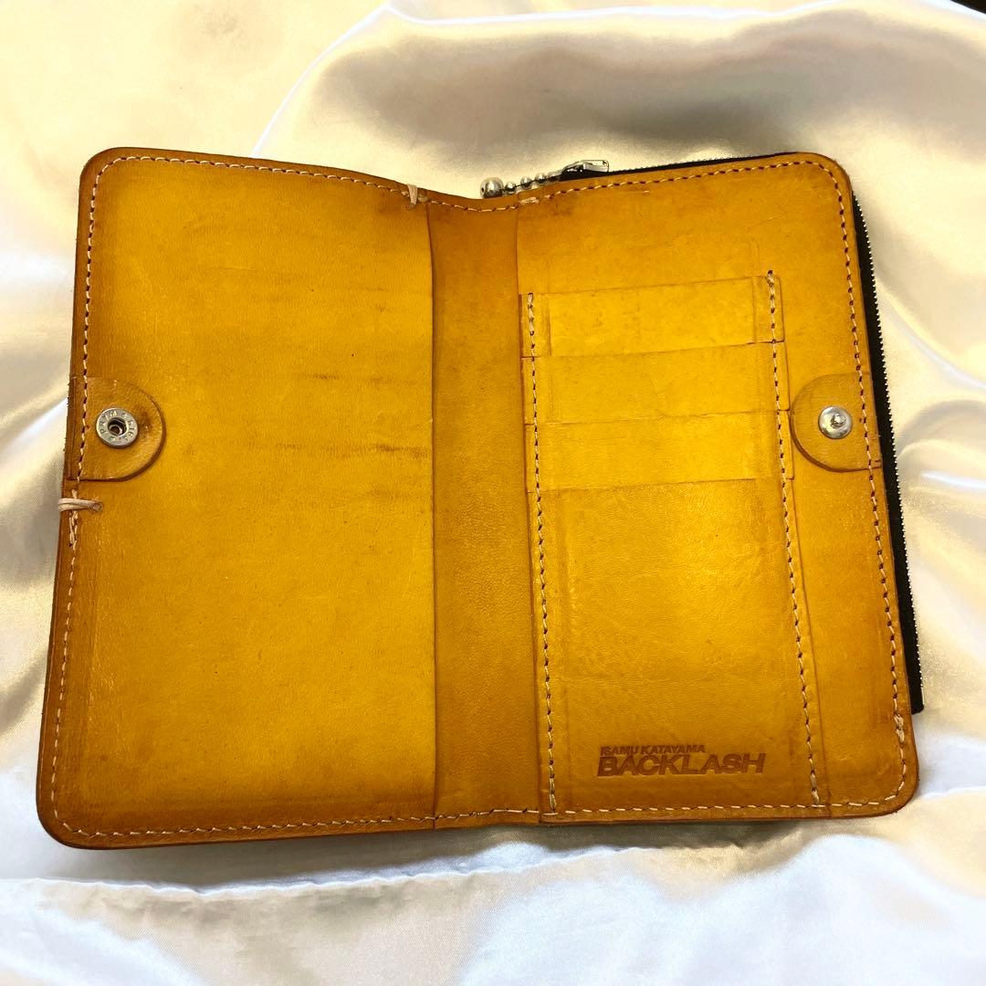 良品☆イサムカタヤマ バックラッシュ 長財布 携帯収納 イタリアン