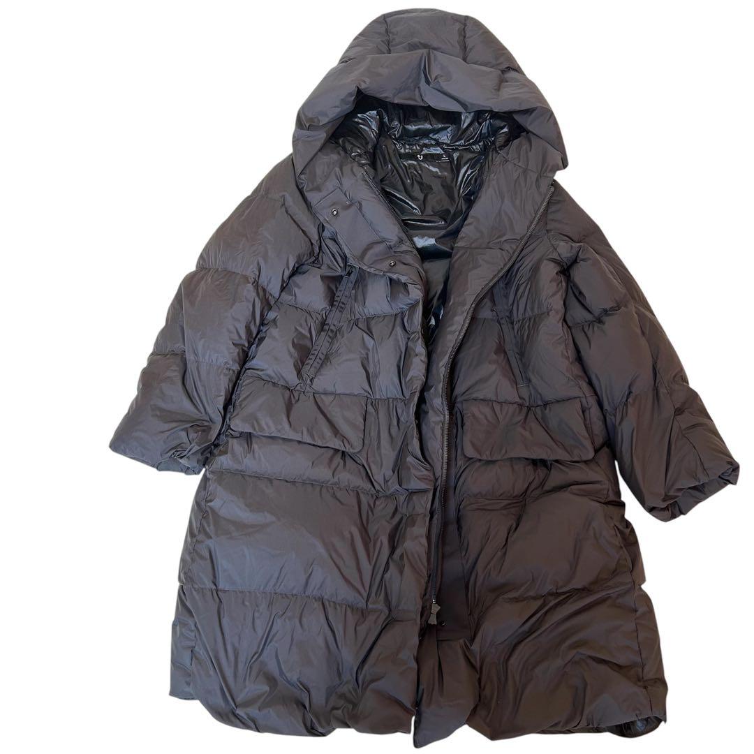 極美品】ユニクロ＋J ダウンロングコート コラボ ダークグレー Aライン