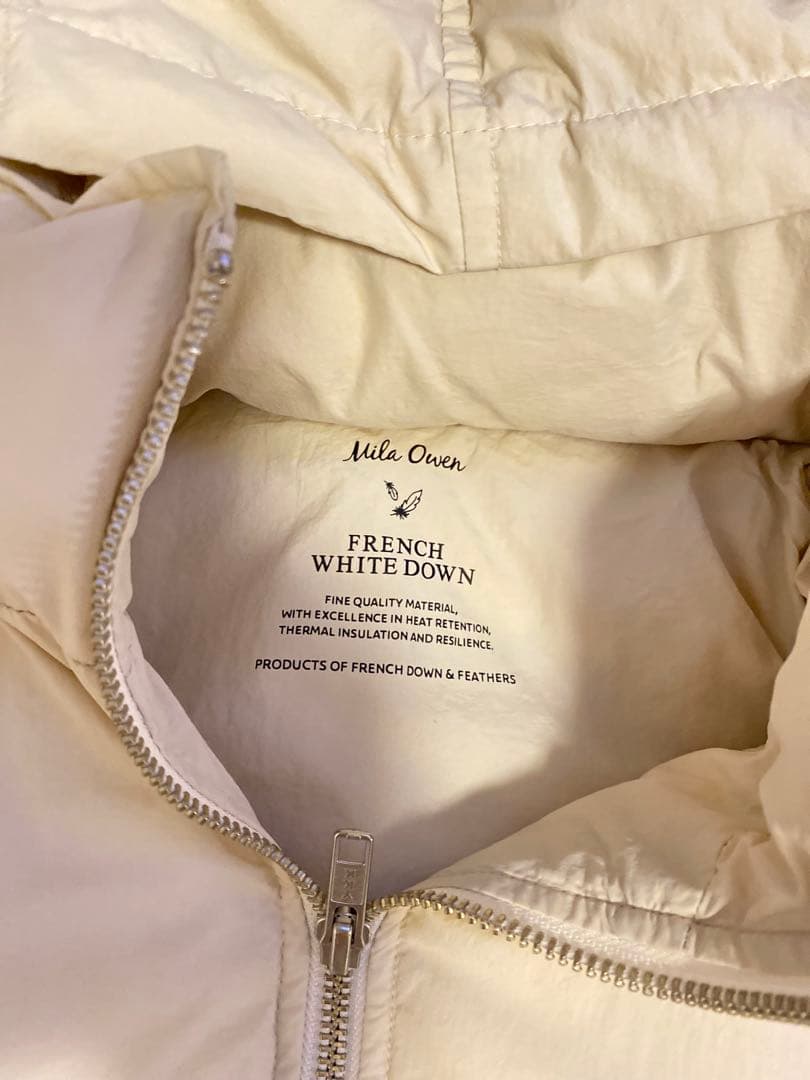 美品】Mila owenフレンチダウンジャケット アイボリー - メルカリ
