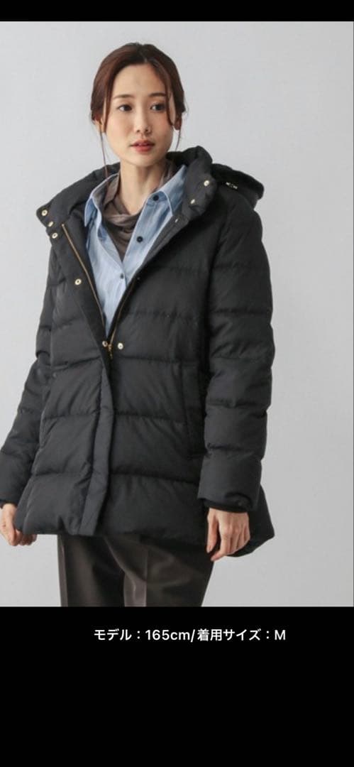 ウツクシルエット撥水ダウンコート黒497165 レディースXL グローバル