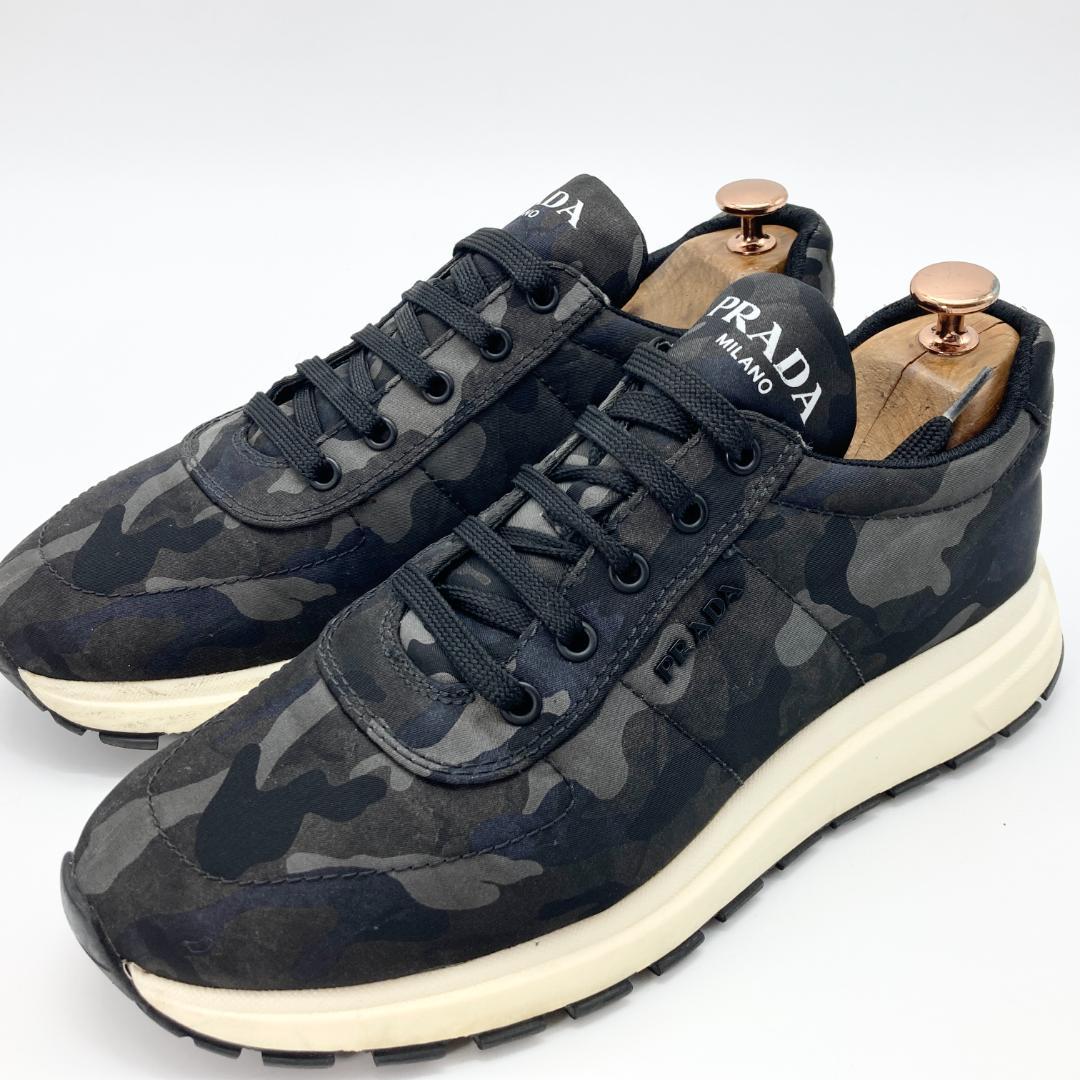 使用数回 箱付 プラダ スニーカー 6 カモフラージュ 迷彩 - メルカリ