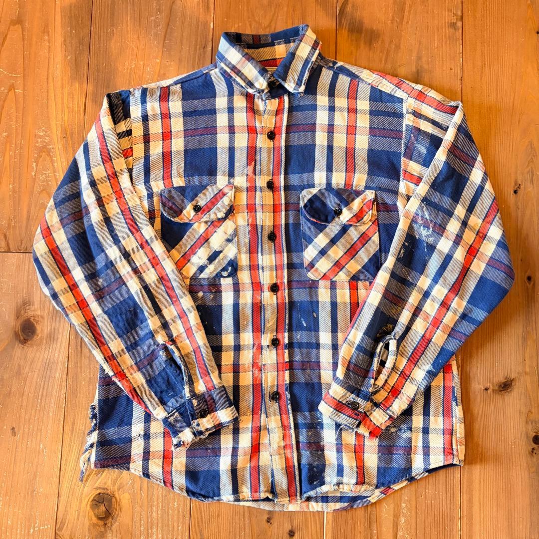 80s 三角タグ FIVE BROTHER ヴィンテージネルシャツ ボロ 襤褸 - メルカリ