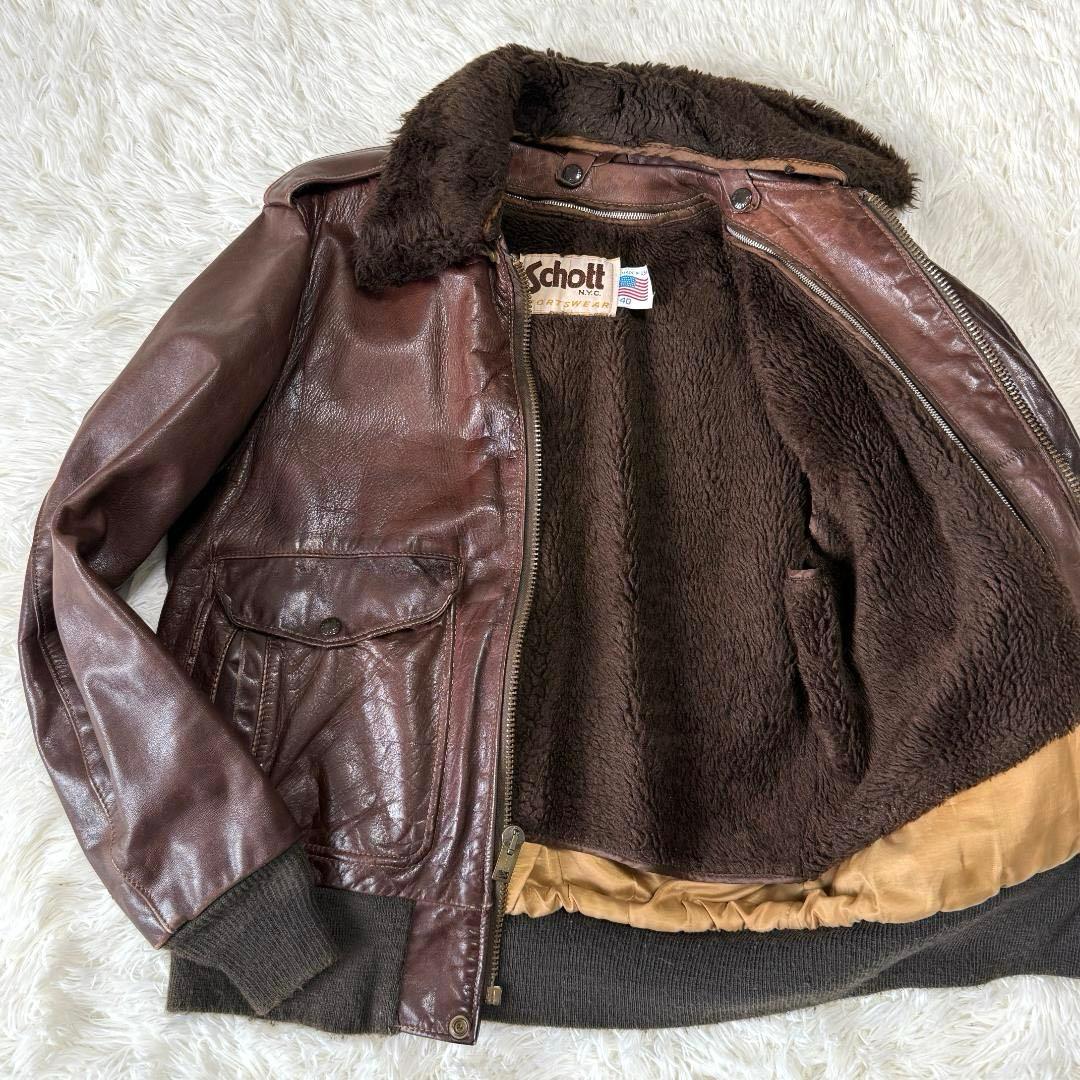 おく様✨ショット 184SM G-1 フライトジャケット 本革 ボアライナー Schott ボマージャケットG-1 184SM ボアライナー付 フライトジャケット