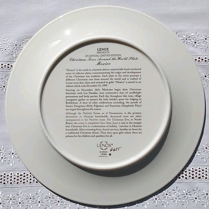 LENOXレノックス1999年クリスマスプレートメキシコ 限定生産レア希少
