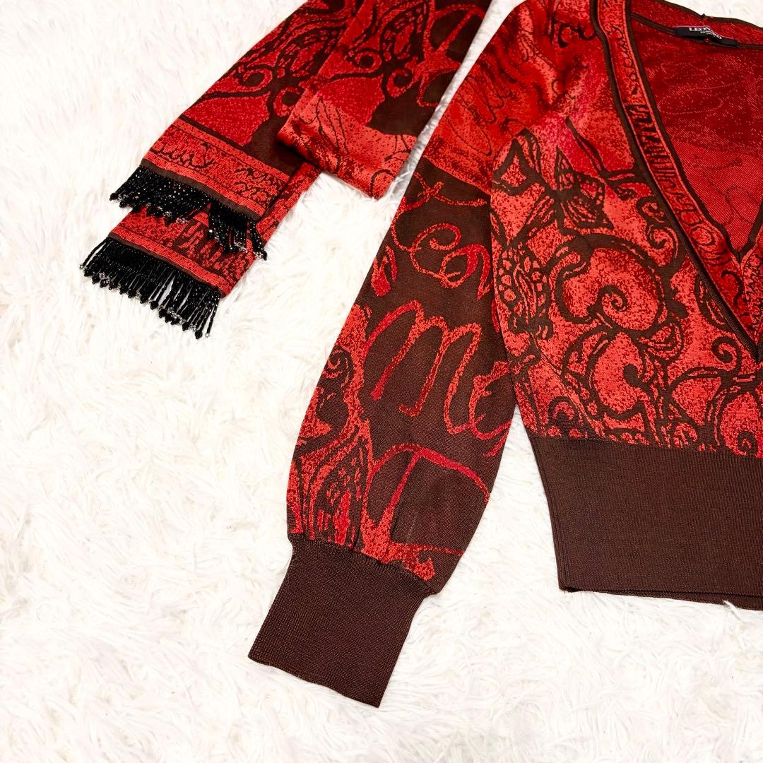 良品】レオナール シルク100% Vネック総柄ニット Mサイズ - メルカリ