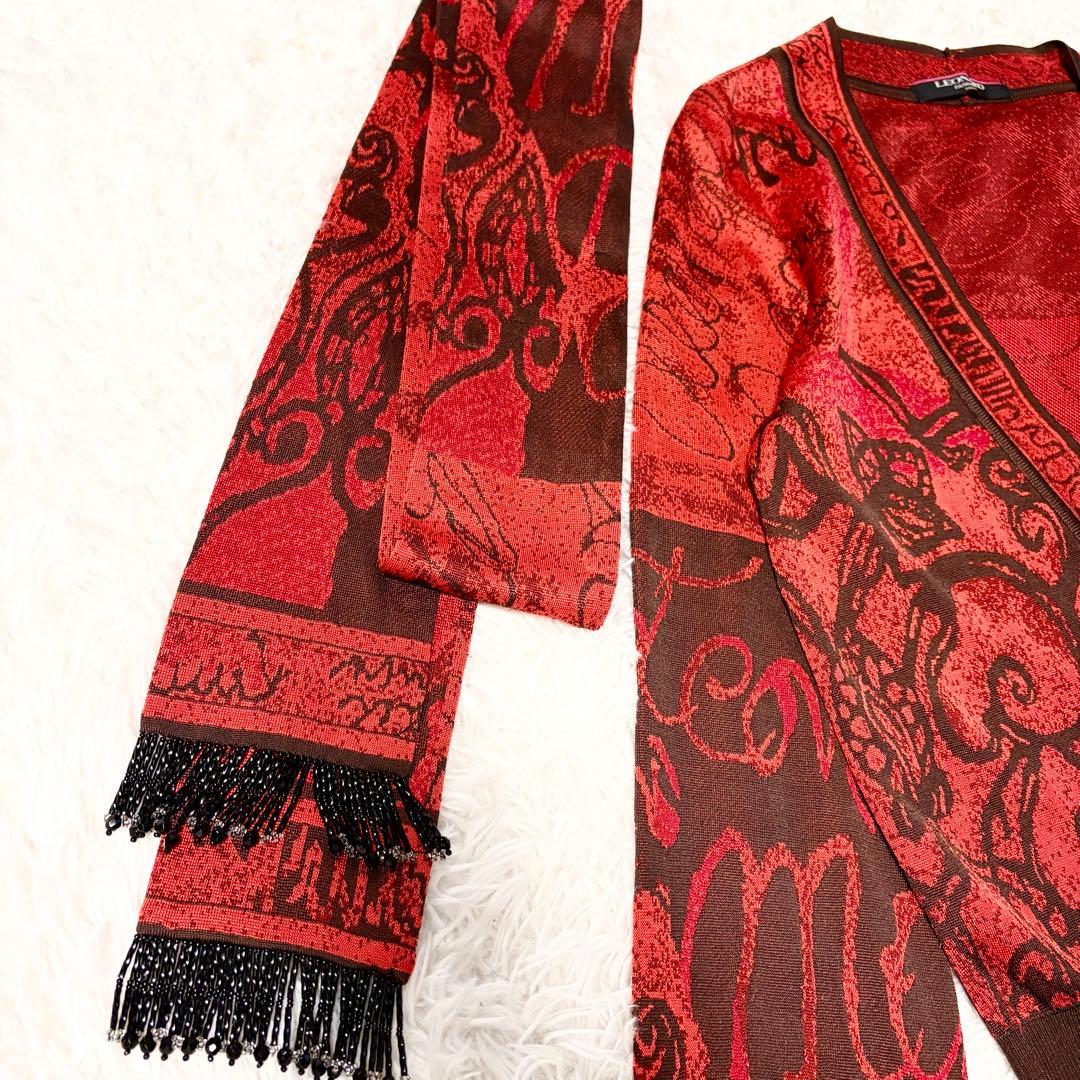 良品】レオナール シルク100% Vネック総柄ニット Mサイズ - メルカリ