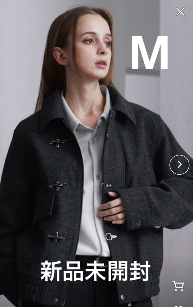 CLEL ウールブレンド ヘリンボーンツイードファイヤーマンブルゾン