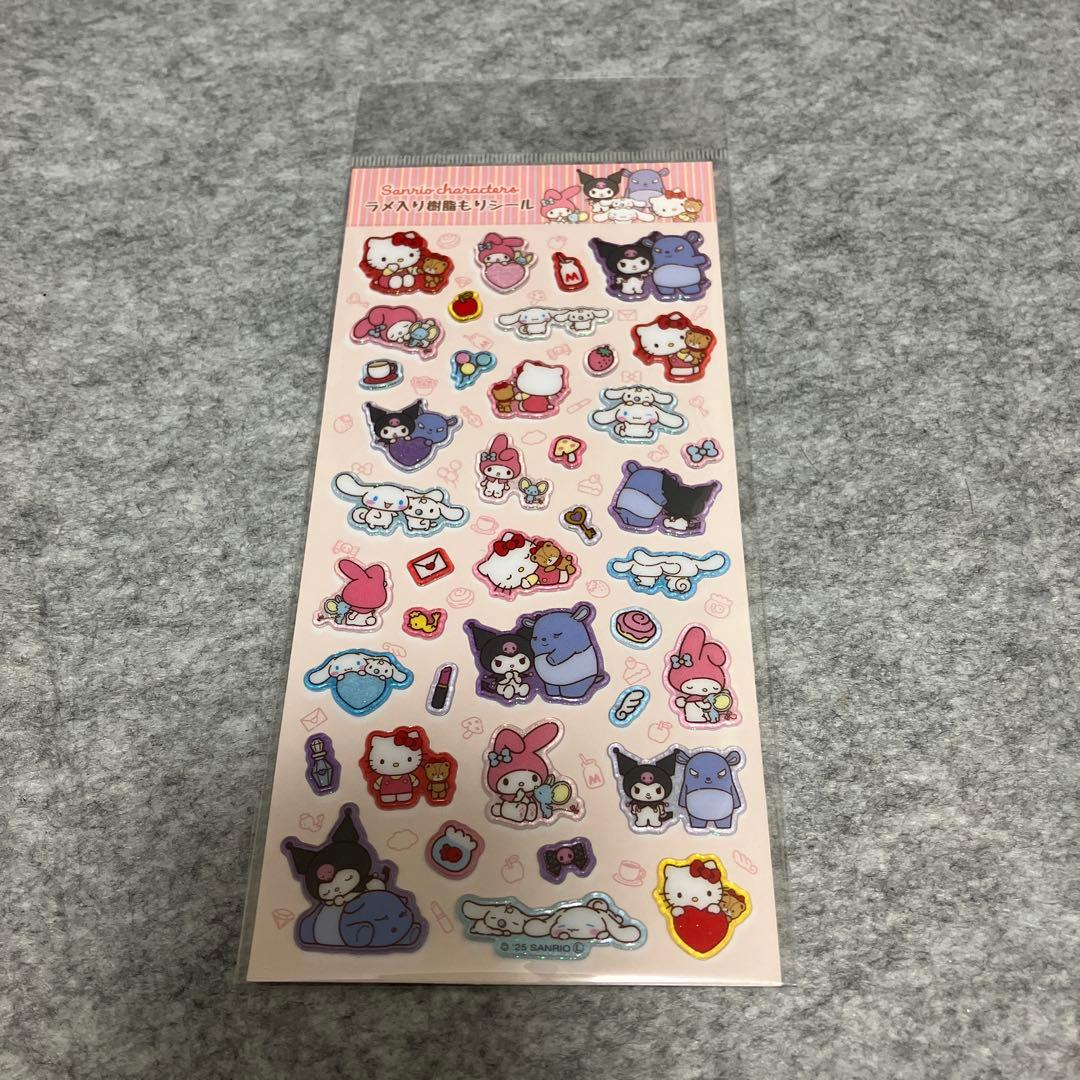 サンリオキャラクターズ ラメ入り樹脂もりシール すりガラス風シール 2