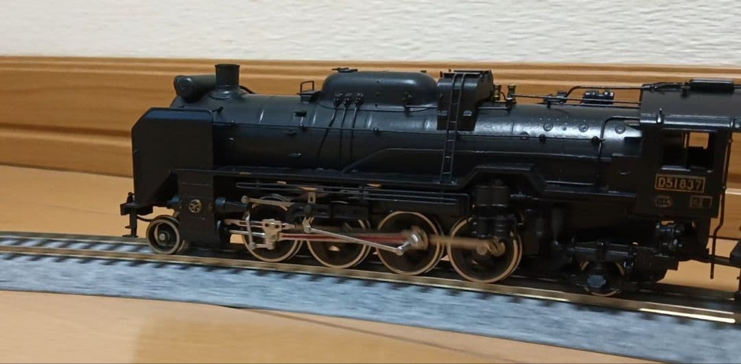 HOゲージ アダチ Ｄ51蒸気機関車、改造あり、モーター交換、メンテナンス済