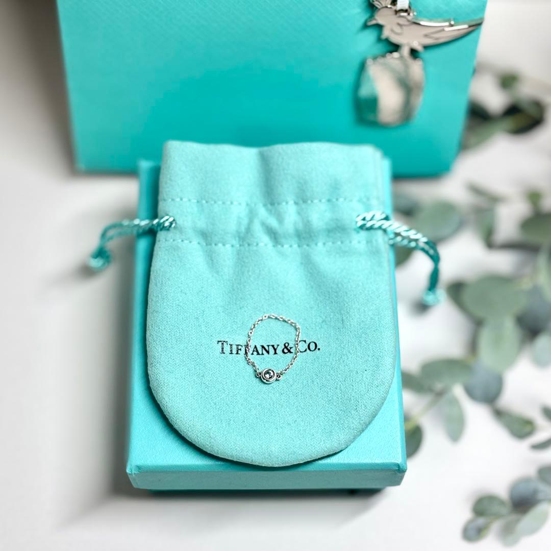 骨格ウェーブさんに！ティファニー バイザヤードリング アクアマリン