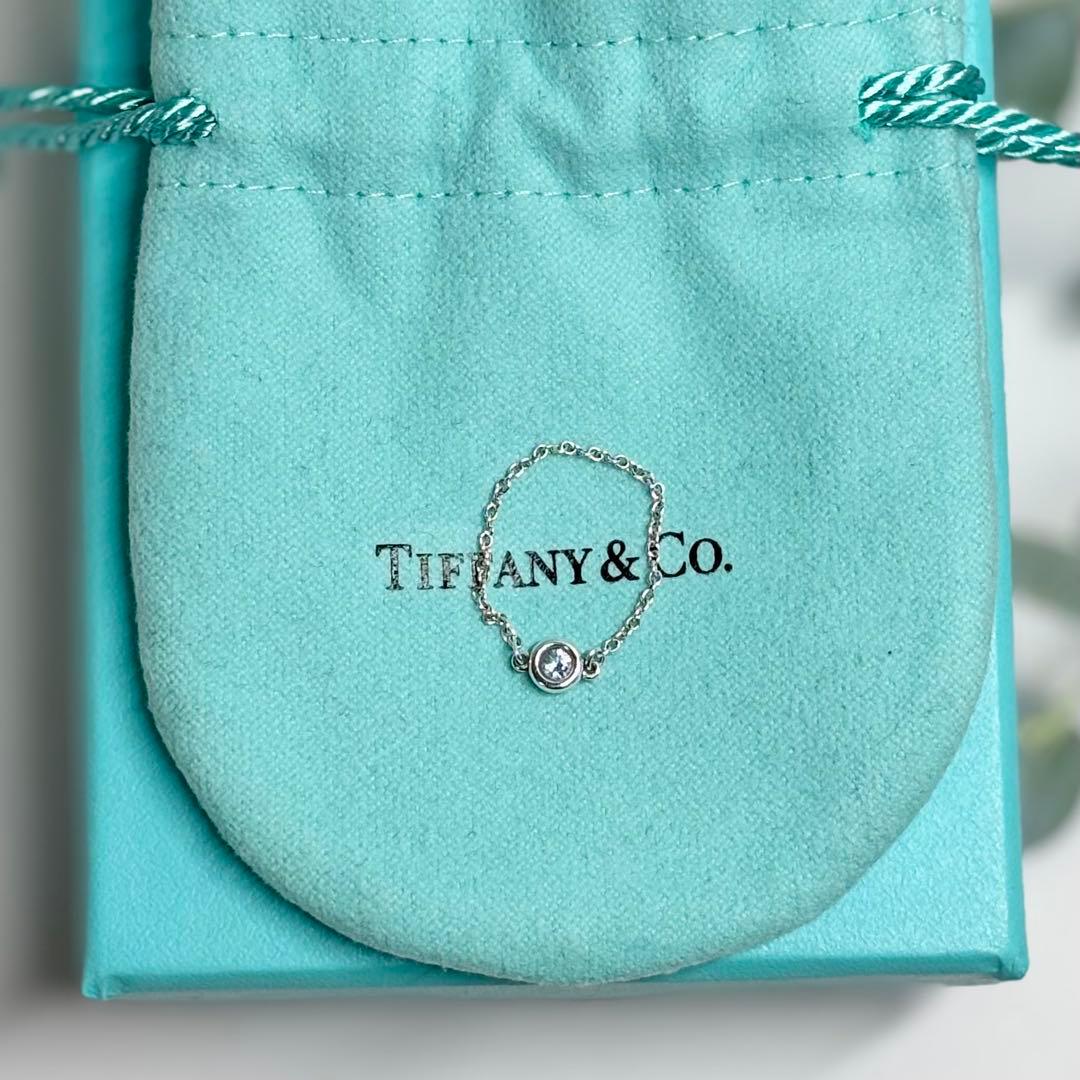 骨格ウェーブさんに！ティファニー バイザヤードリング アクアマリン