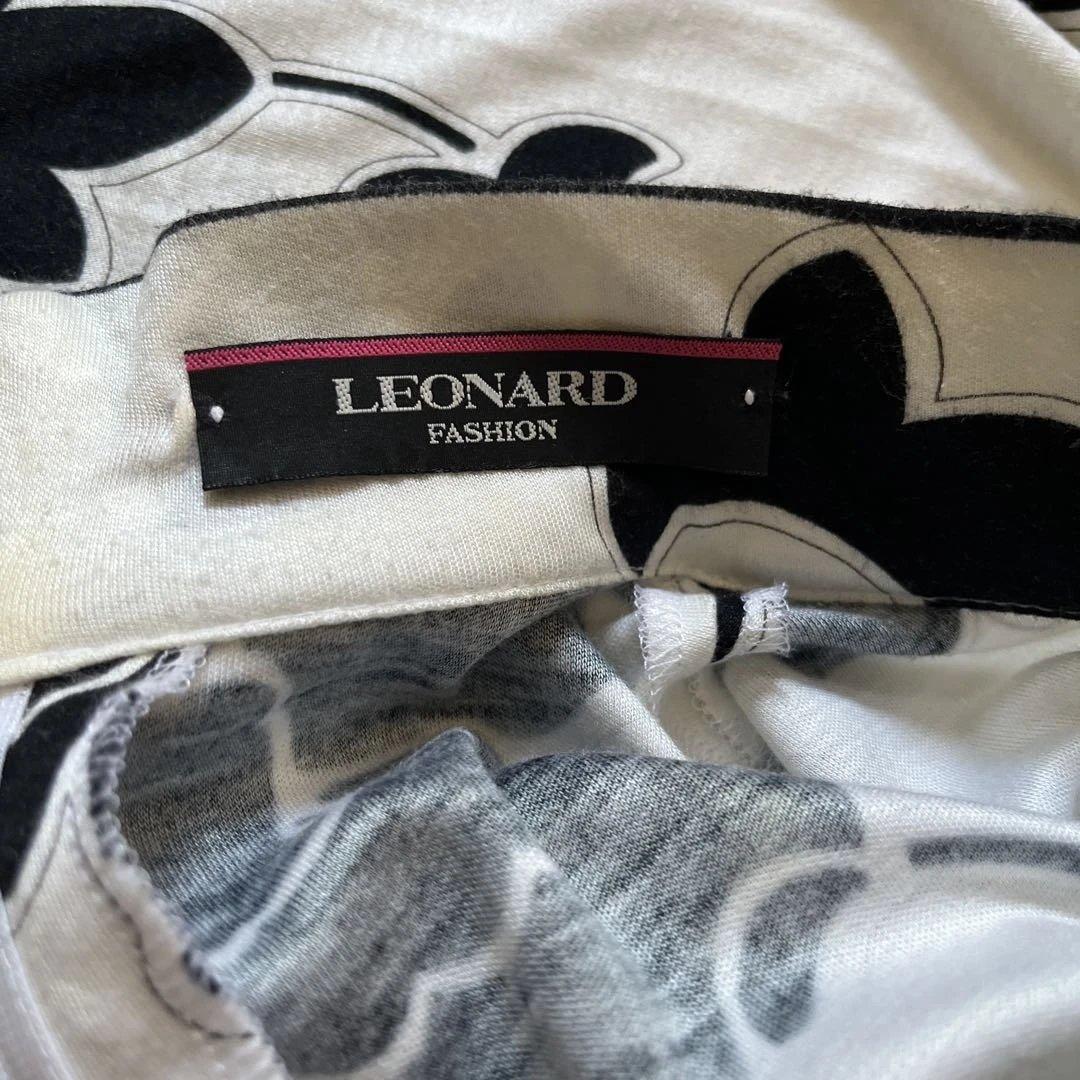 LEONARD レオナール 白黒フラワープリント ワンピース 38 - メルカリ
