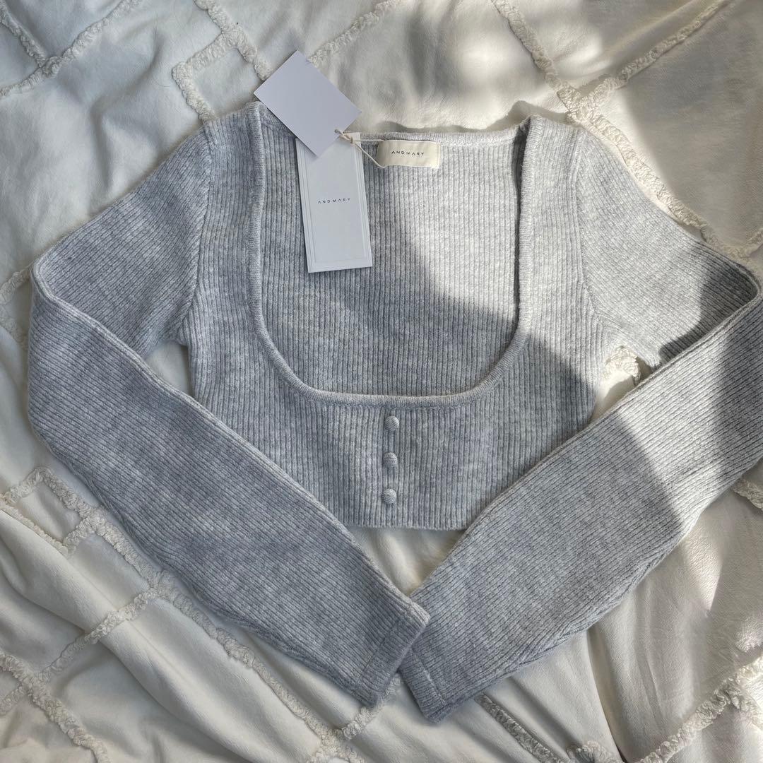 andmary】 Natalie ribbon set gray Fサイズ - メルカリ