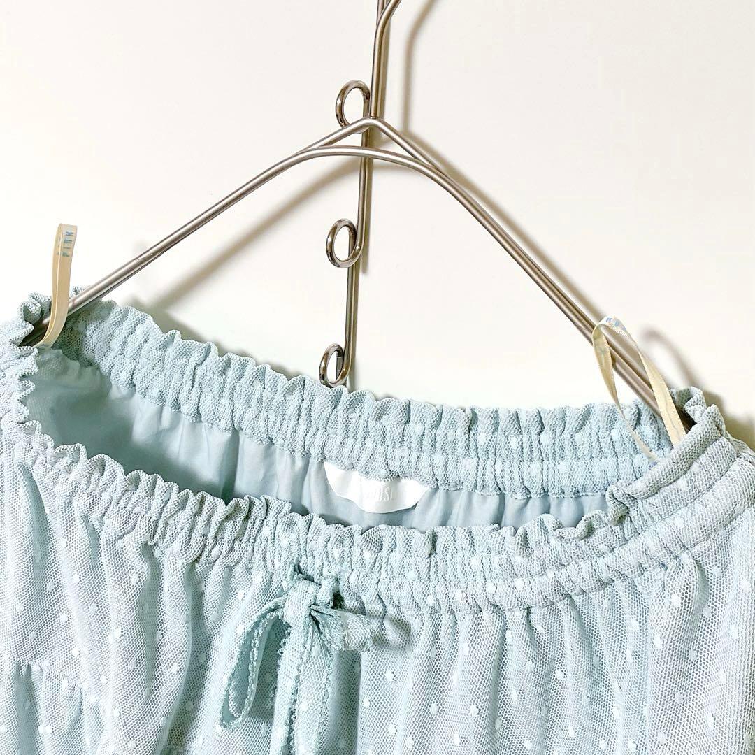 美品】 25年 PINK HOUSE ポルカドットチュールフリル使いスカート②