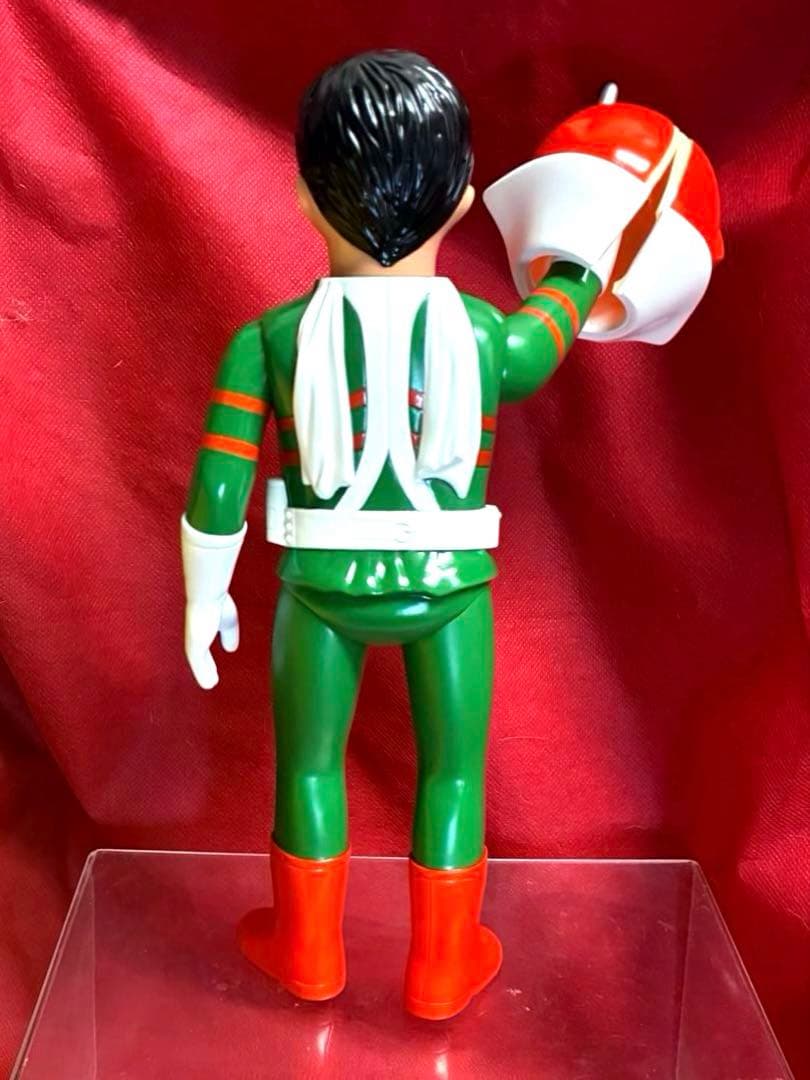 27cm！【昭和レトロ】■ 面取れ 仮面ライダーV3 ソフビ 美品