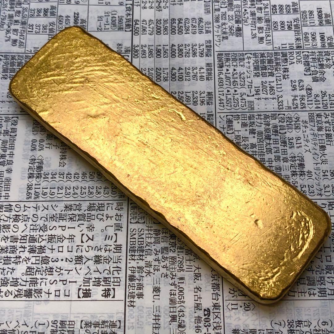 古銭 金貨 開運金棒·金元寶 「純淨金條 千足純條 景福」縁起物 金錠 美