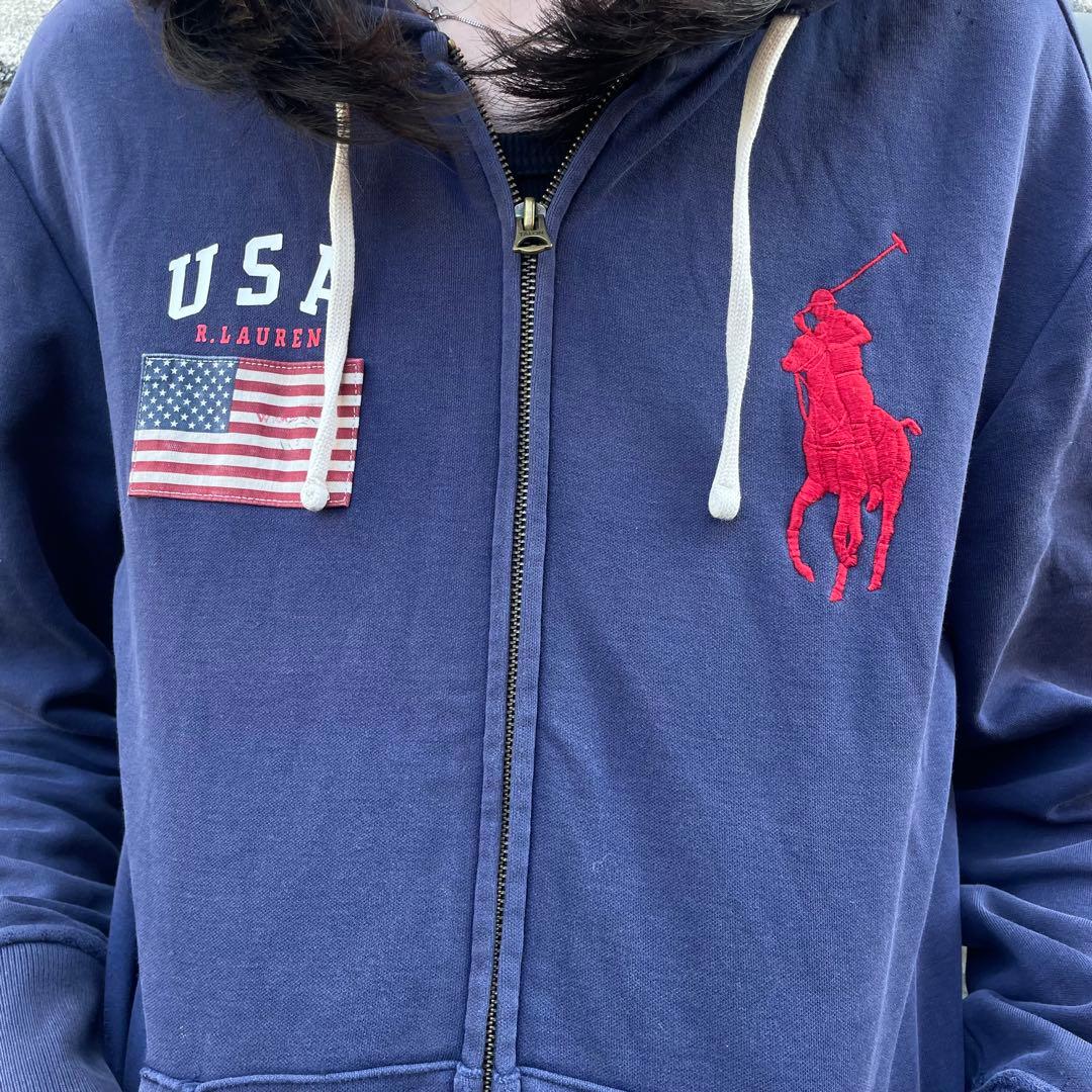 ラルフローレン ビックポニー刺繍 ジップアップフーディ パーカー ポロ