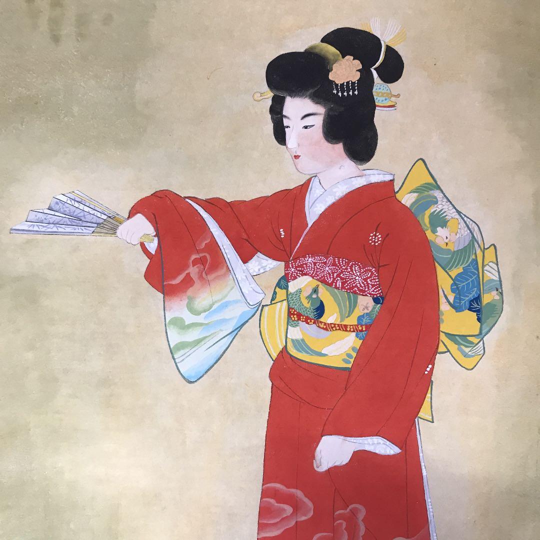 掛け軸 値下げ 美人画 日本画 上村松園？序の舞 模写 - メルカリ