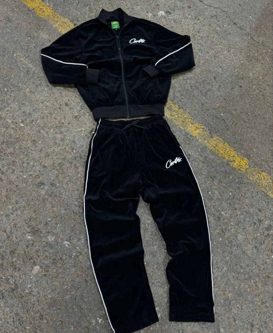 即日発送 corteizセットアップ ベロア ブラック Sサイズ コーテイズ