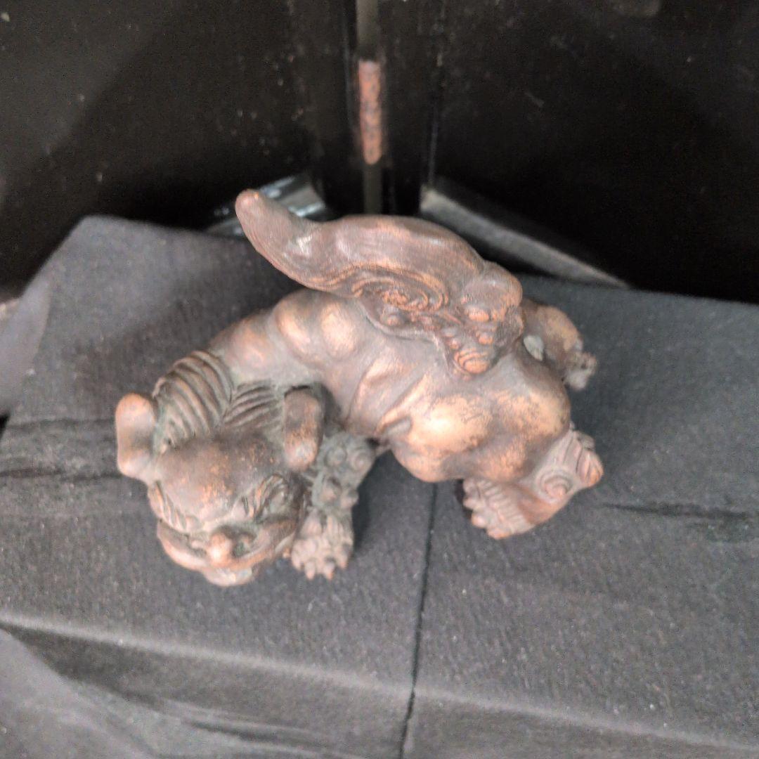 縁起物☆威風堂々☆備前焼☆狛獅子☆獅子☆骨董品 古美術 - メルカリ