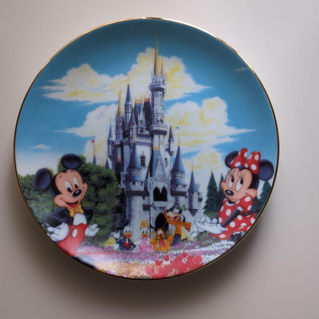 希少】東京ディズニーランド 飾り絵皿 ミッキー＆ミニー シンデレラ城