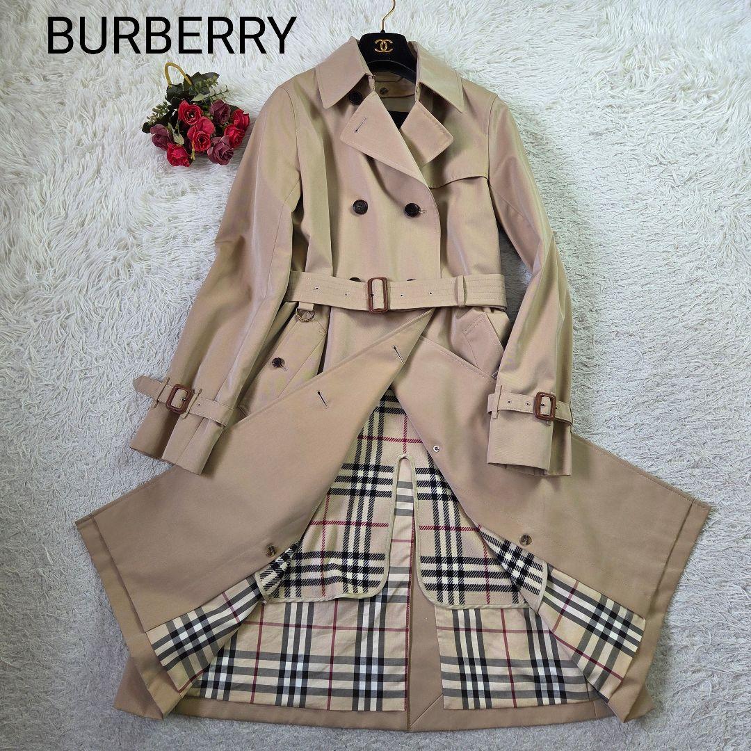 美品 バーバリー トレンチコート ハニーベージュ ノバチェック