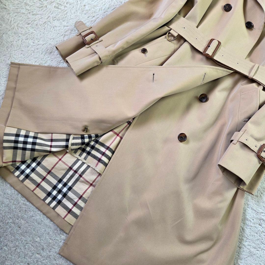 美品 バーバリー トレンチコート ハニーベージュ ノバチェック