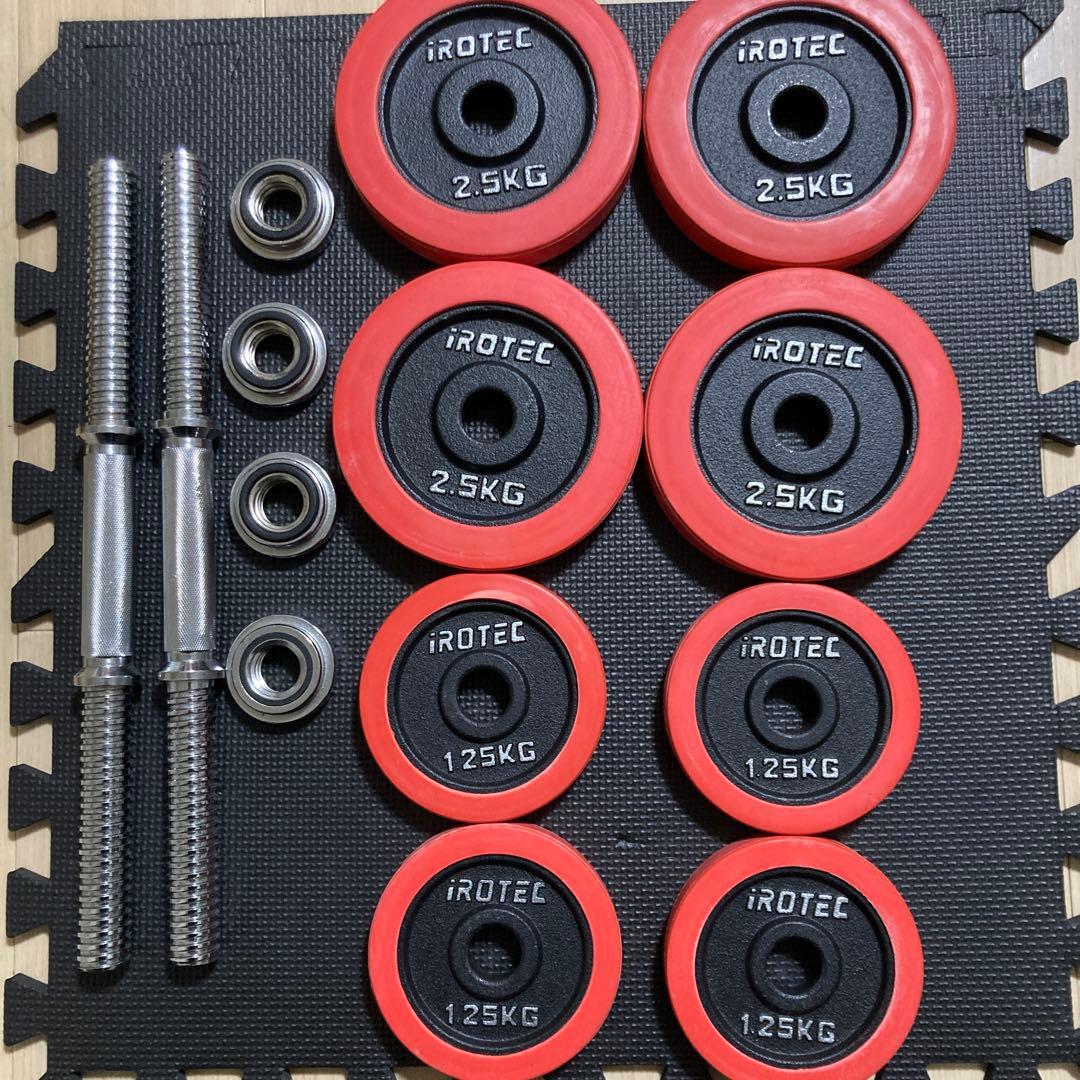 iROTEC ダンベルプレート 45cmシャフト付き - メルカリ