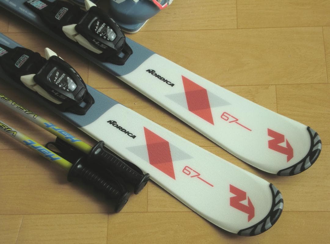 □□送料無料□NORDICA□子供用スキーセット□板100靴20.5□WAX済