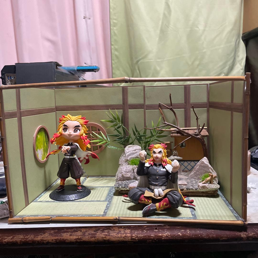 煉獄杏寿郎 フィギュア 和風背景付き