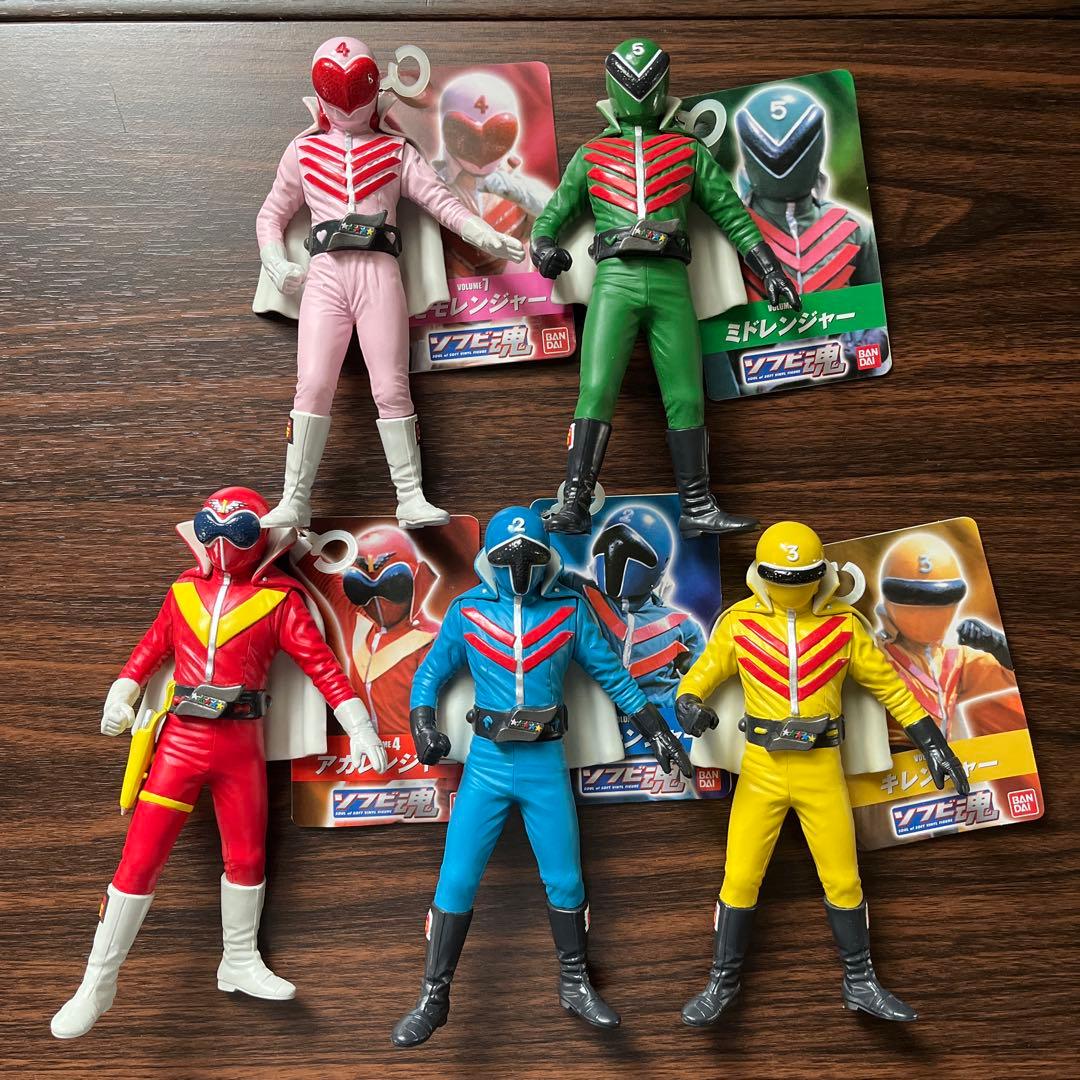ソフビ魂 秘密戦隊ゴレンジャーフィギュア 5体セット - メルカリ
