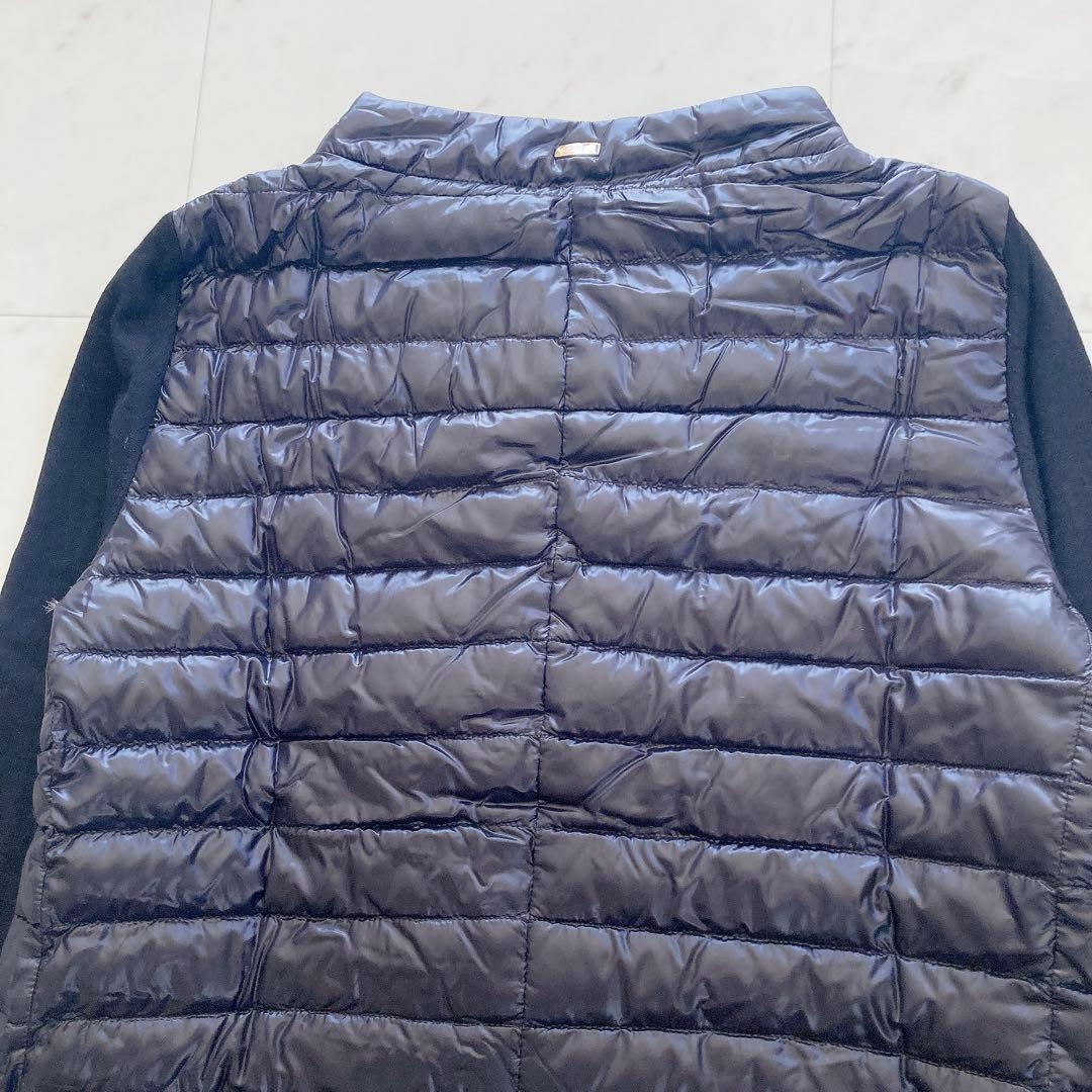 極美品 ヘルノ HERNO ニットコンビダウン 切り替え シルク カシミヤ 40