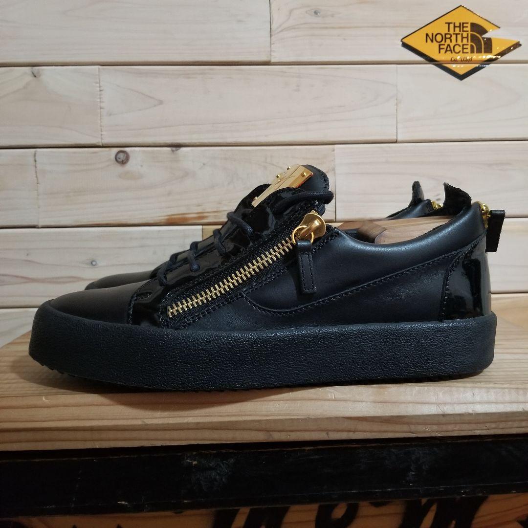 極美品 ジュゼッペザノッティ・レザー スニーカー 40 黒 メタル