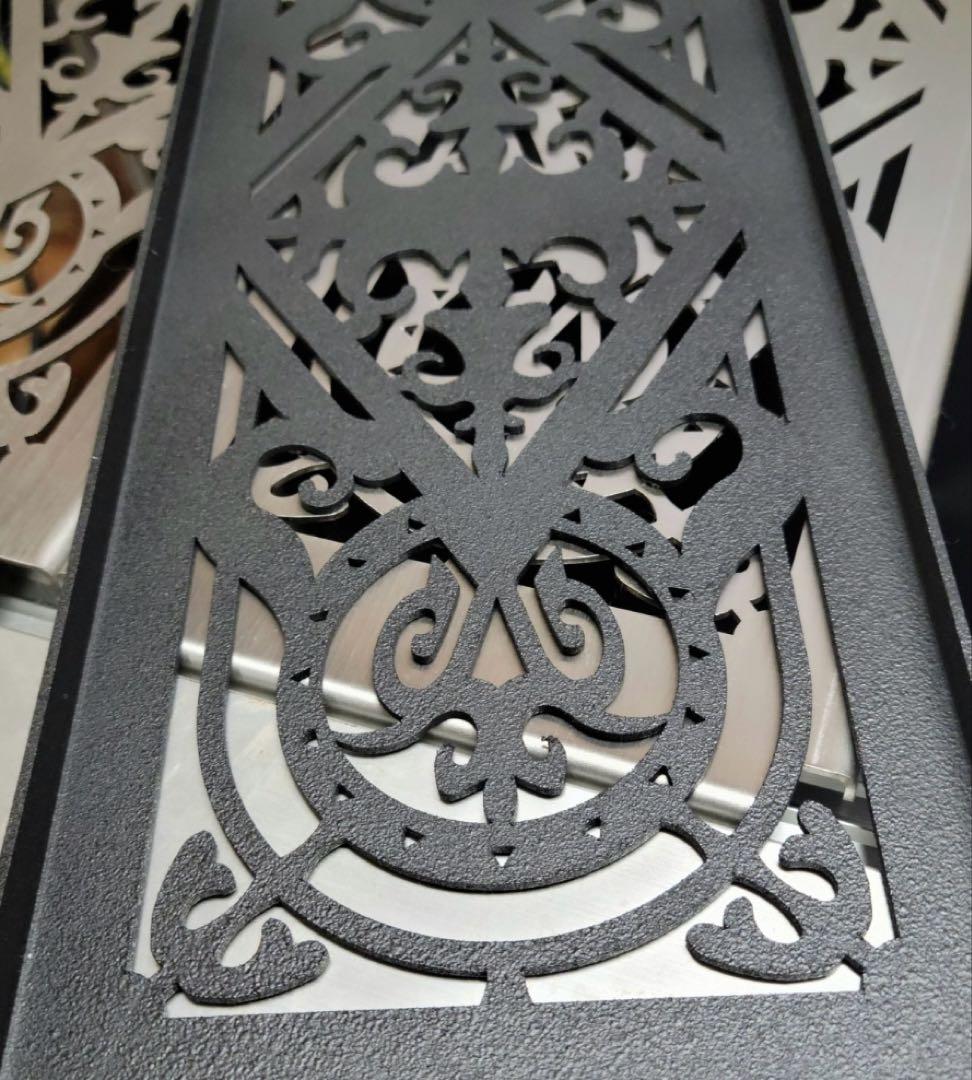 キルギス民族模様柄 IGT規格ハーフユニット天板 黒塗装 2枚セット