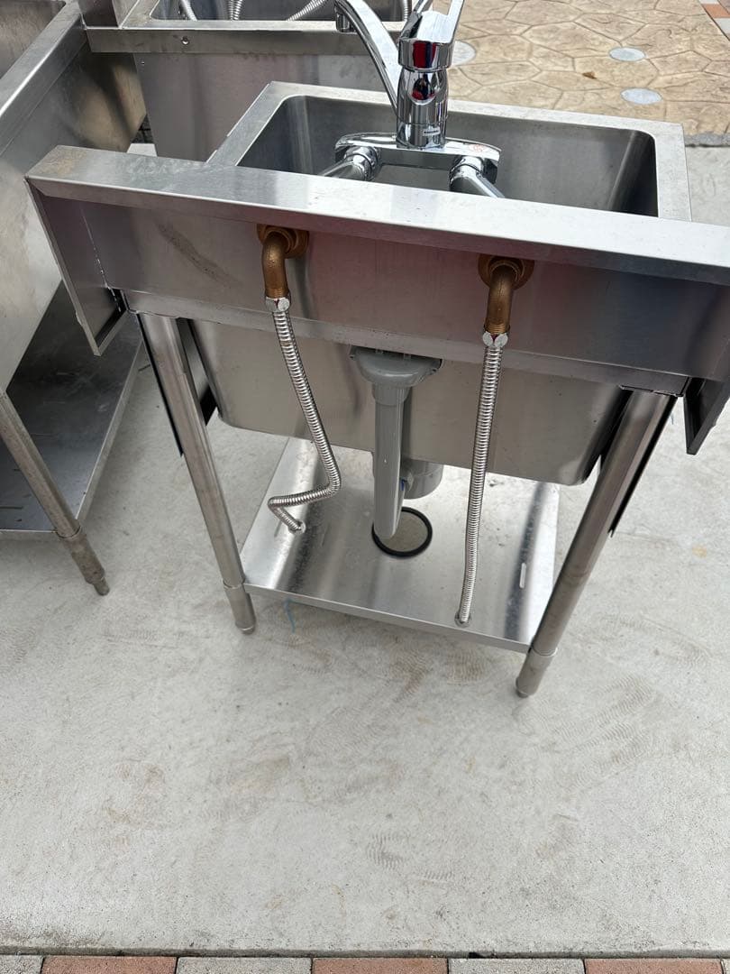 業務用ステンレスシンク 混合水栓付き シンク 業務用 2槽シンク マルゼン 流し台 ステンレス 1230×600 蛇口