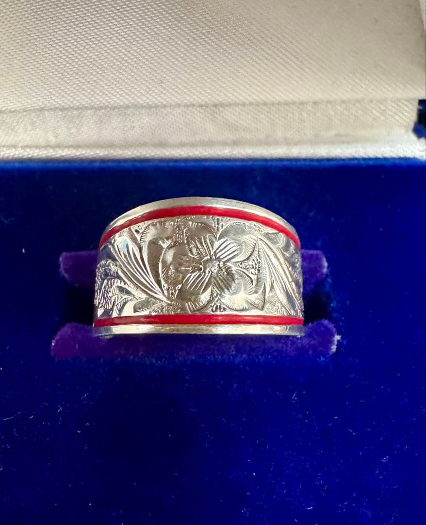 ハワイアンジュエリー　リング　14K ホワイトゴールド　13.5号 ハワイアンジュエリー リング 指輪 刻印無料 K14ホワイトゴールド 14金