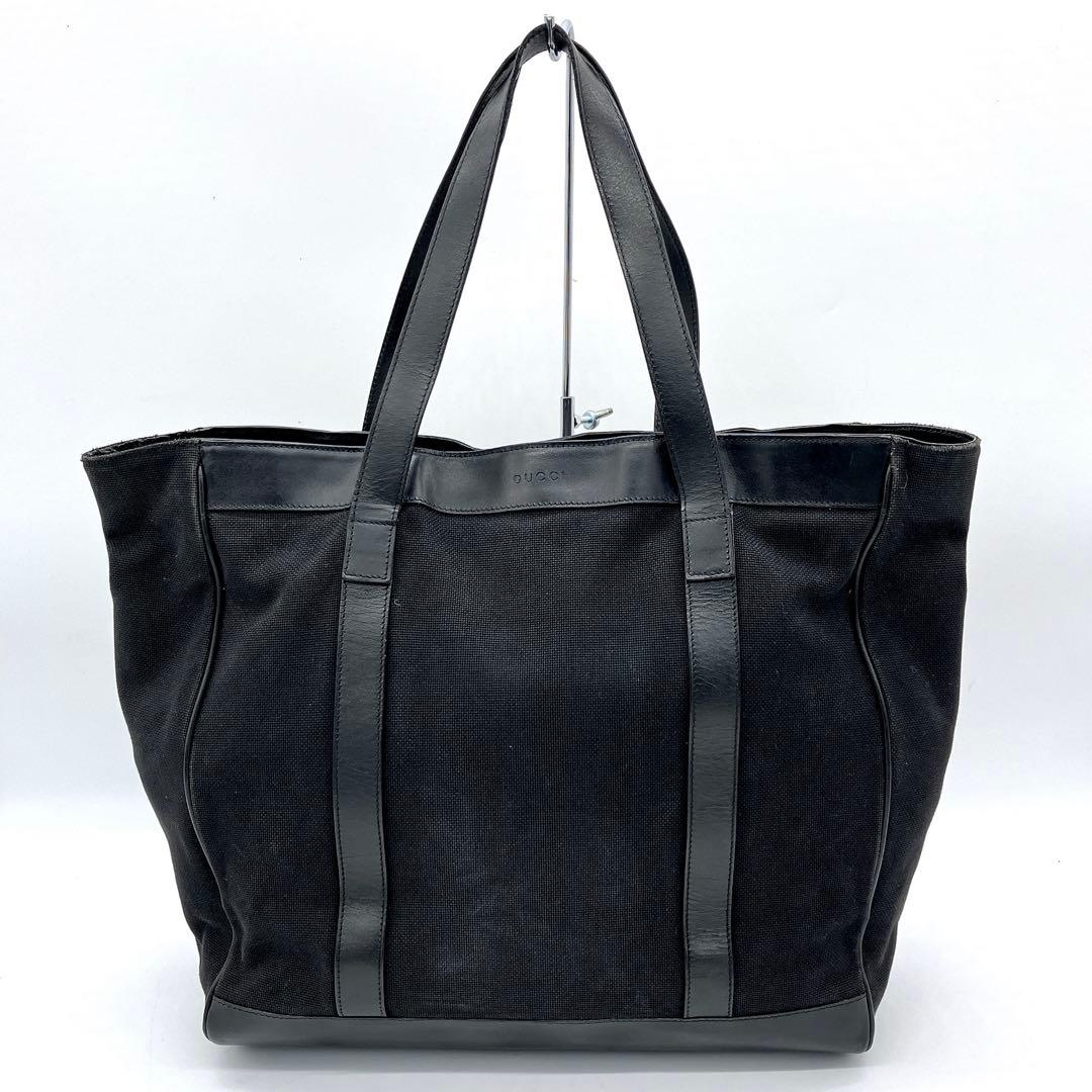 【GUCCI】大容量　トートバッグ　ロゴ型押し　キャンバス　レザー　ブラック 楽天市場】GUCCI グッチショッピングトートバッグブラック マイクロ