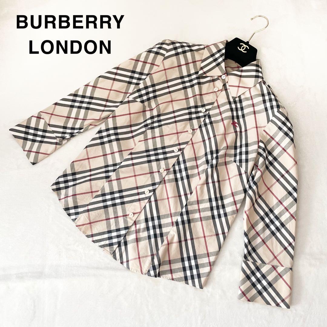 極美品バーバリーロンドンノバチェックシャツ4XL17BR大きいサイズ