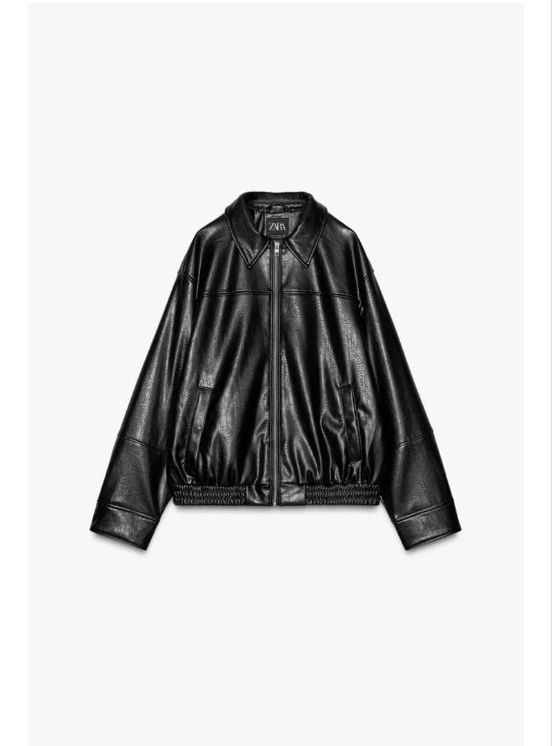 ZARA フェイクレザーボンバージャケット S - メルカリ