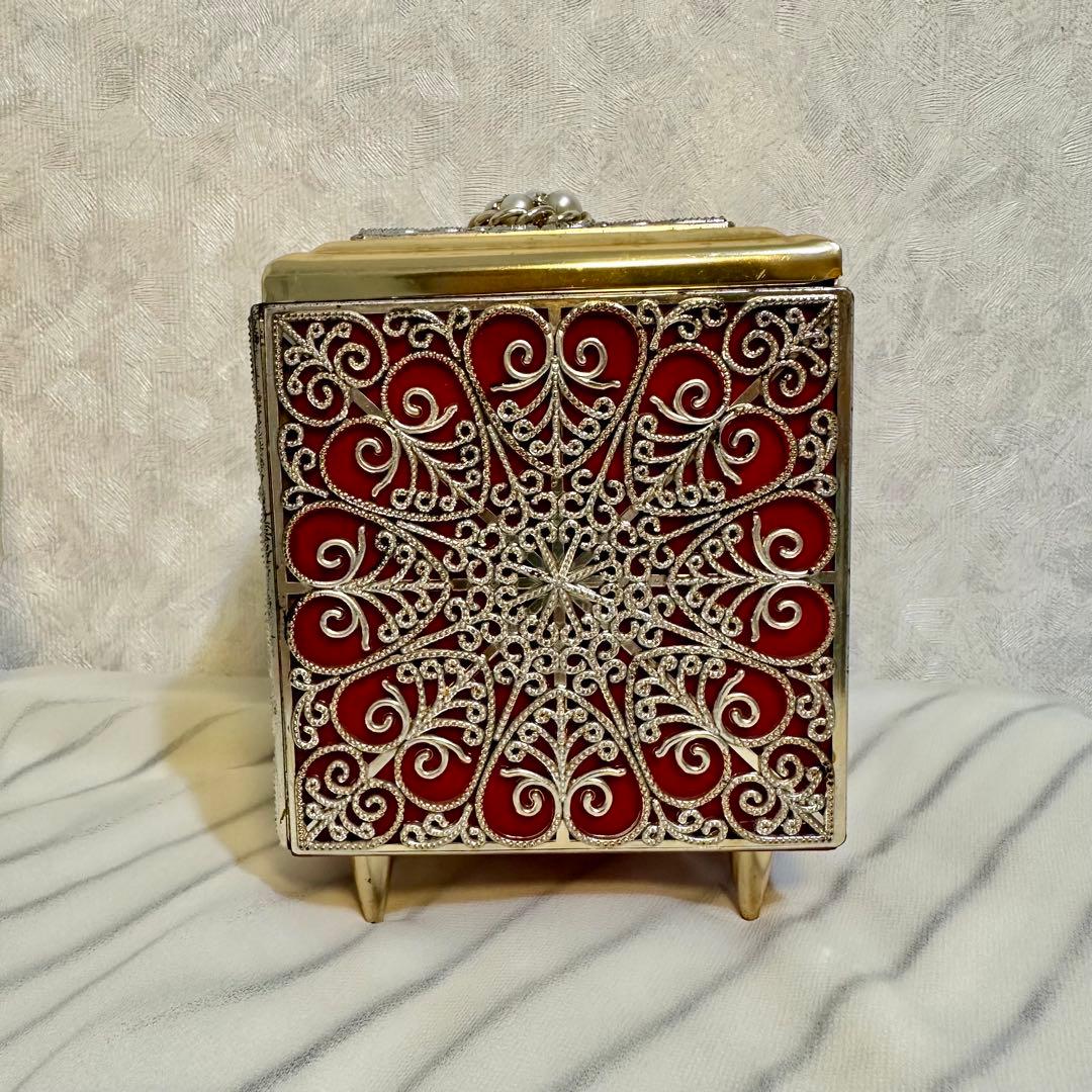 訳あり】ジュエリーボックス オルゴール アンティーク 昭和レトロ 宝石